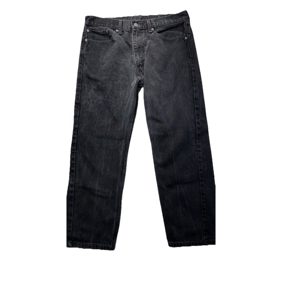 Levi’s 505 Men’s Jeans Straight Leg Regular Fit Black Denim 36x29 Measures 36x28 - Picture 1 of 8